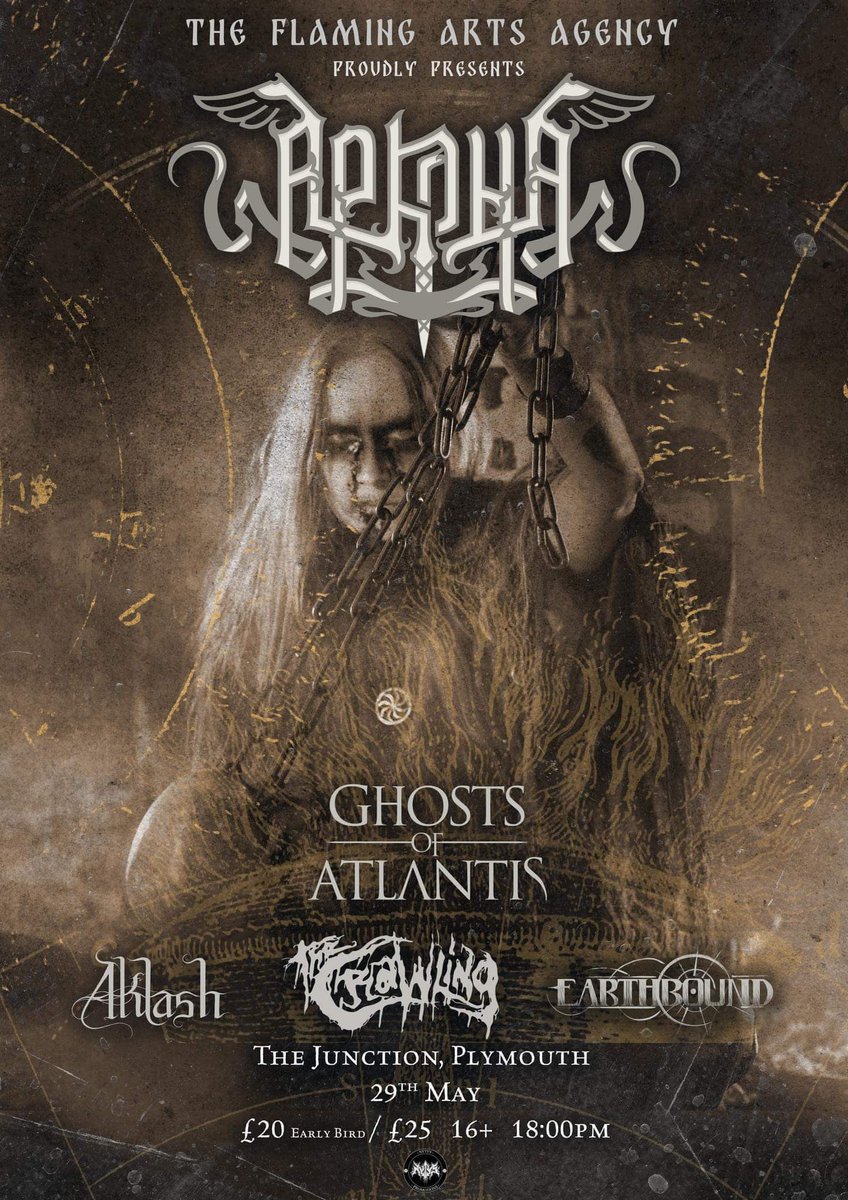 Earthbound_band's tweet photo. TOMORROW we open for #Arkona at The Junction in Plymouth!

Also on this stacked lineup is @GOA3624 @TheCrawlingBand and #Aklash it's going to be an insanely fun night!

Doors at 6, music starts at 6:30!

#NytysPromotions #Earthbound #StayBound https://t.co/jvQQiPFeRf