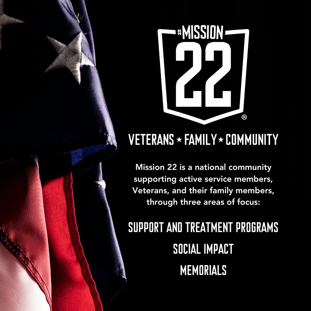 At Mission 22, our commitment could not be more personal. 🇺🇸 It has always been our foundational belief that our service members make our society stronger, and they deserve a community worthy of all they have given and all they will yet achieve. #UnitedWeHeal