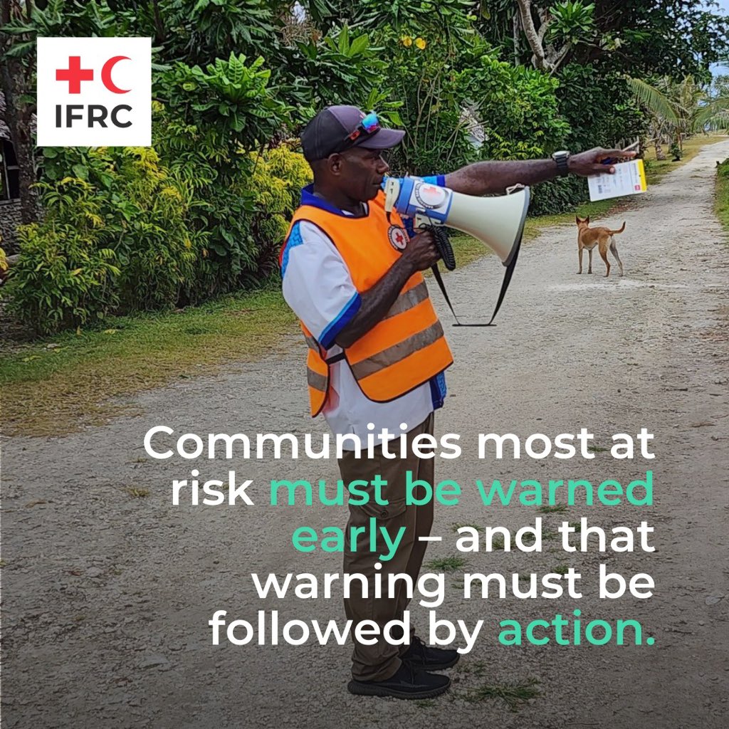 jagan_chapagain's tweet photo. As the Fourth International Conference on Small Island Developing States (SIDS) opened yesterday in Antigua and Barbuda, I call for more investment in early warning and early action, especially for the most vulnerable.
The IFRC, along with its 39 National Red Cross and Red Crescent Societies in small island states, has seen that SIDS experience the highest frequency of disasters globally.
When I was in Vanuatu last year, the country was bracing for Cyclone Lola. I witnessed firsthand the dedication of Vanuatu Red Cross teams, working with local communities to build early warning and anticipatory capacities.
No lives should be lost in a predictable disaster.
Together with @UN and partners, we are part of the Early Warnings for All initiative, aiming to ensure that everyone on Earth is protected by early warnings by 2027.
We must invest in early warning and early action and save lives.
