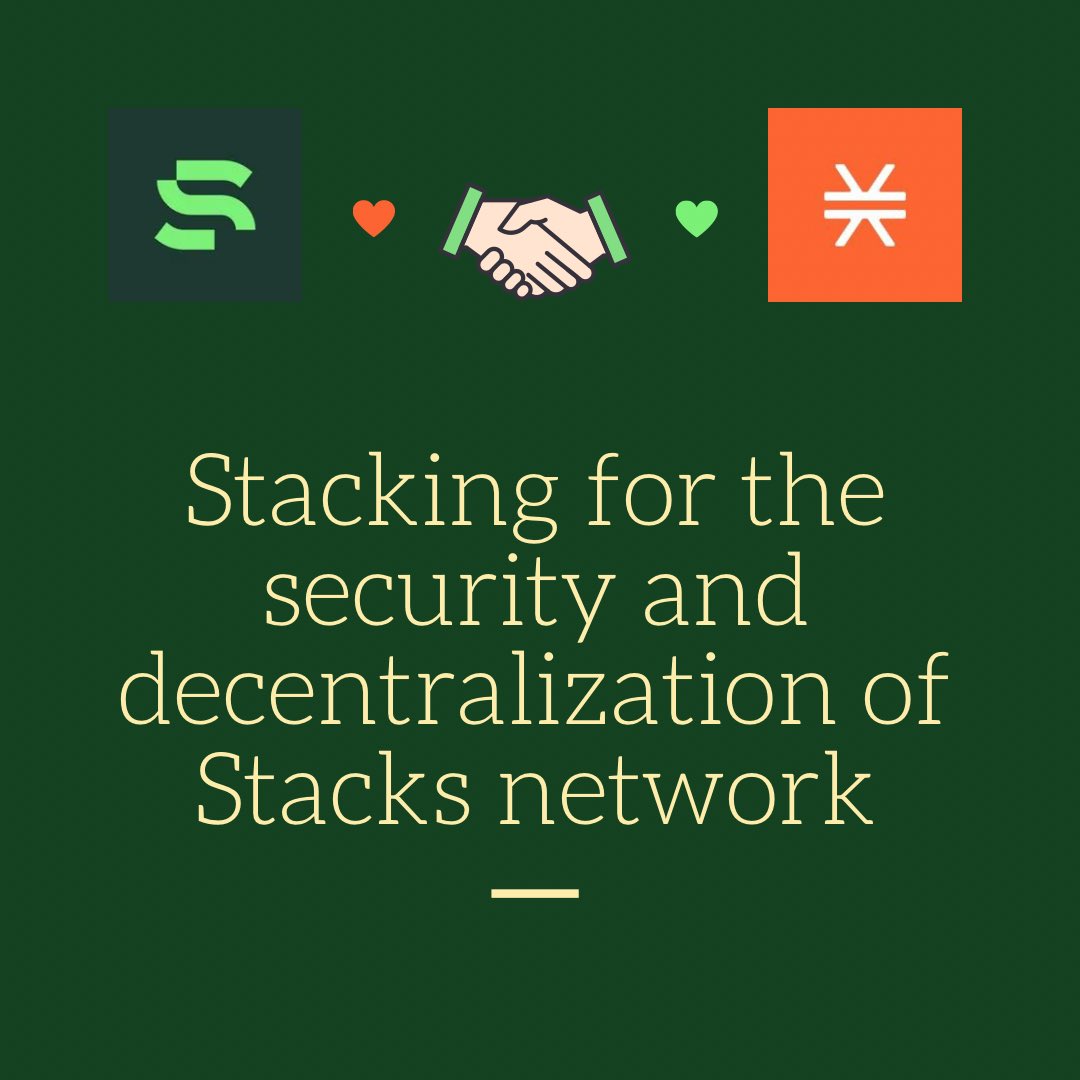 ❍Stacking up for security & decentralization! 

⚈ Stacking is the backbone of the @Stacks network, ensuring its integrity, community control, and resistance to centralization. 

⚈ But, it can be complex & intimidating... That's where @StackingDao comes in! By making it easy to