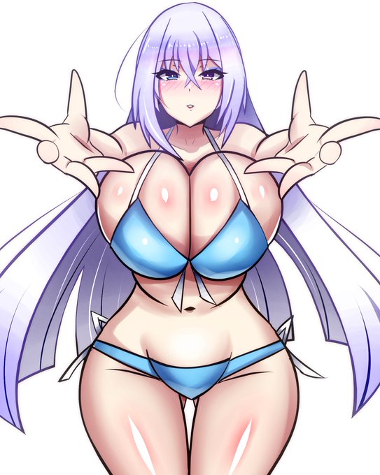 最近暑いので涼しげで健全なうちの子サティナ様を描きました(*ノωノ) 