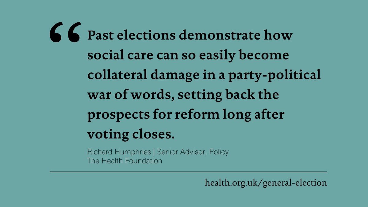 My thoughts on the prospects for #socialcare in the #GeneralElection campaign - health.org.uk/news-and-comme… <a href="/HealthFdn/">The Health Foundation</a>
