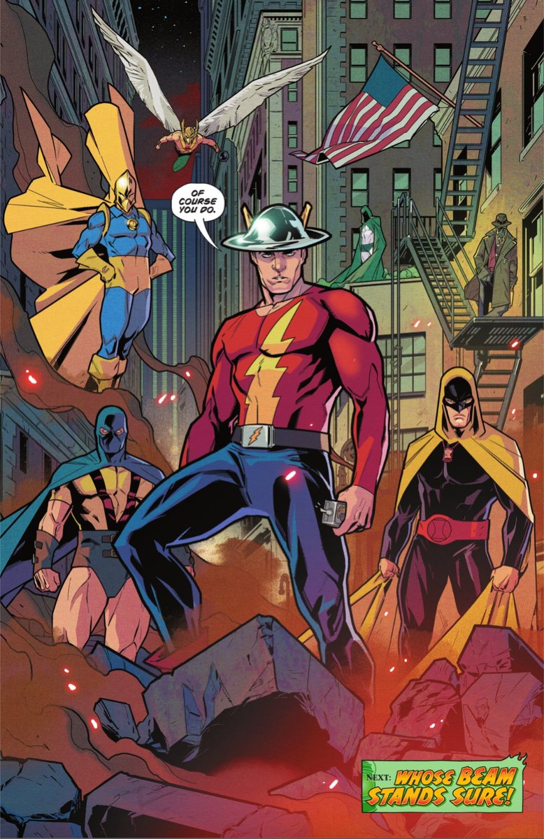 The Justice Society never lets a friend’s call go unanswered. From Alan Scott #5, colours by @matt_herms