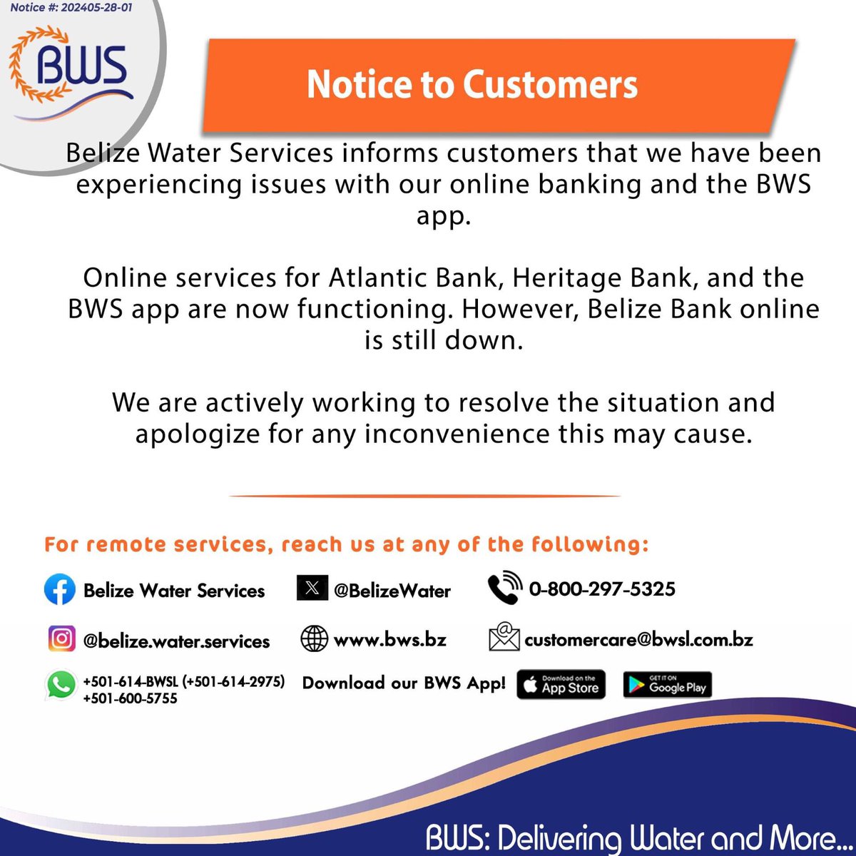 Belize Water Services tweet media