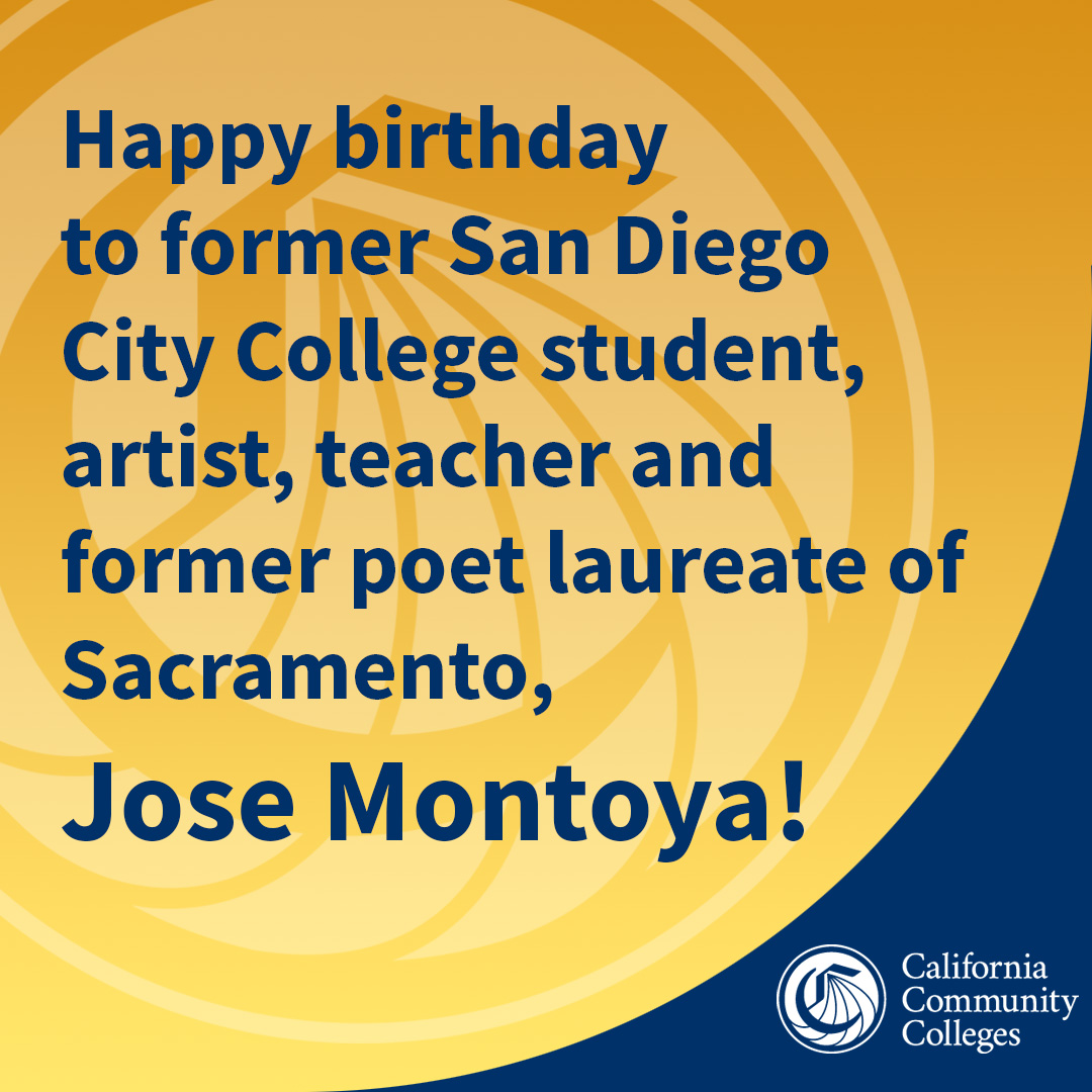#HappyBirthday to former San Diego City College student, artist, teacher and former poet laureate of Sacramento, Jose Montoya! Read more at bit.ly/3UzeqbL. #JoseMontoya @sdcitycollege @CACollegeofArts #CCCAlumni #CACommunityColleges