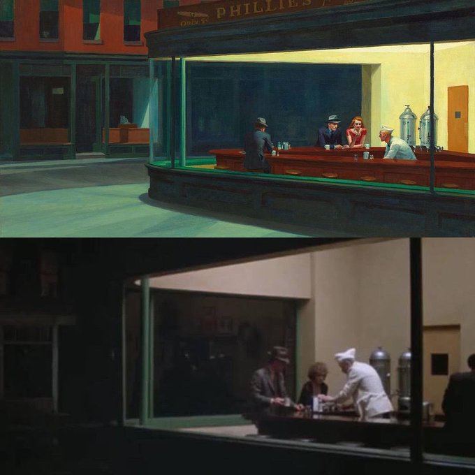 17. Nighthawks (Edward Hopper) - Pennies from Heaven (Herbert Ross)