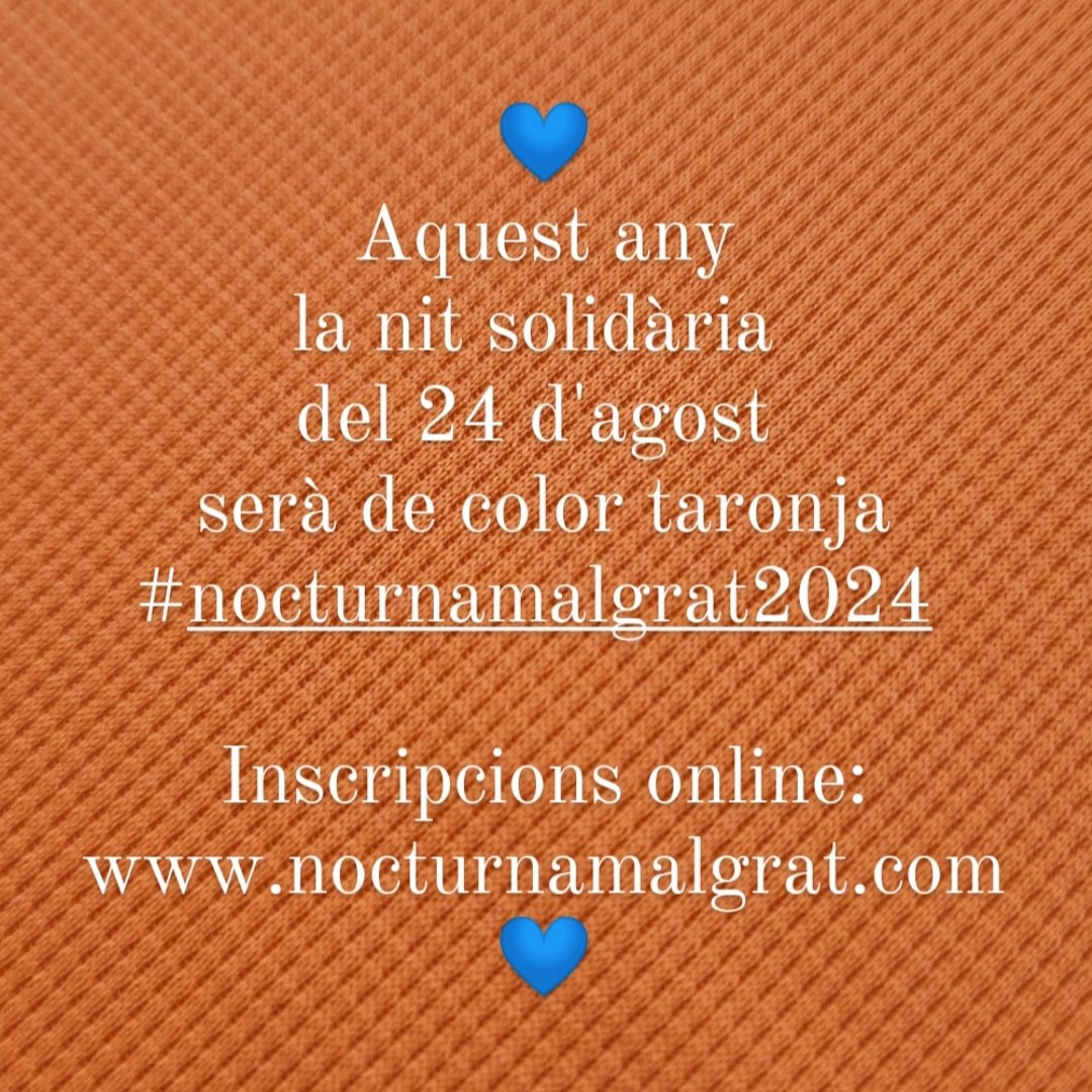 Ass. Nocturna Malgrat de Mar (@nmalgrat) on Twitter photo El 24 d'agost us esperem a Malgrat de Mar per caminar en benefici de <a href="/AmicsJoanpetit/">Amics Joan Petit</a> <a href="/vallhebron/">Vall d'Hebron</a>
Inscripcions online a la nostra web: nocturnamalgrat.com
#malgratdemar #maresme #cancerinfantil #7km #caminadapopular El 24 d'agost us esperem a Malgrat de Mar per caminar en benefici de <a href="/AmicsJoanpetit/">Amics Joan Petit</a> <a href="/vallhebron/">Vall d'Hebron</a>
Inscripcions online a la nostra web: nocturnamalgrat.com
#malgratdemar #maresme #cancerinfantil #7km #caminadapopular