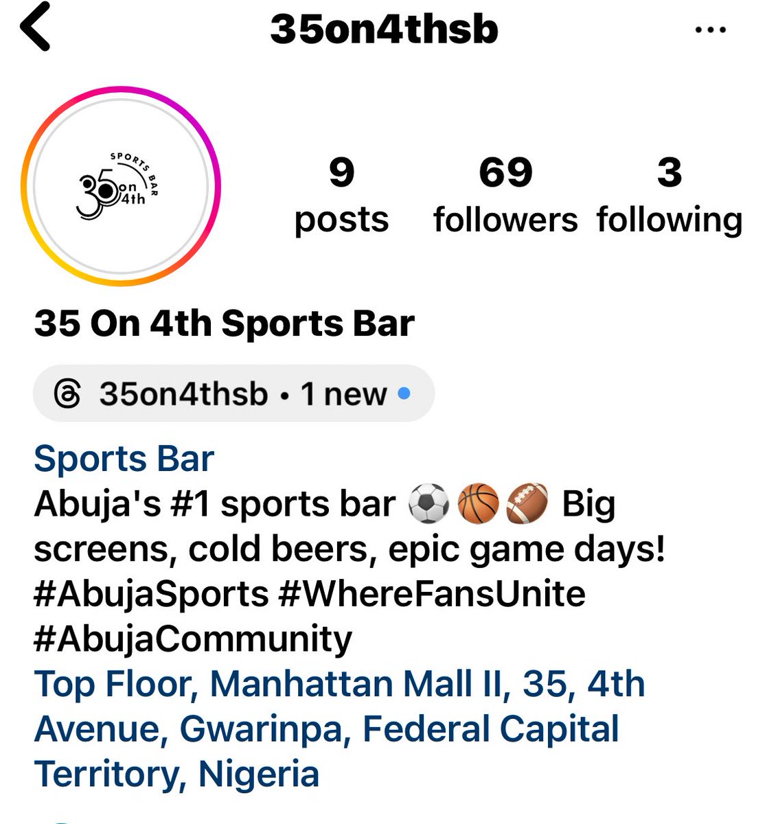 Dear Abuja, The number 1 sports lounge is now open for your enjoyment. Imagine the excitement of watching a game at a pub in London. That same feeling is now available to you right here in Abuja. You don’t just watch a game, you share an experience.