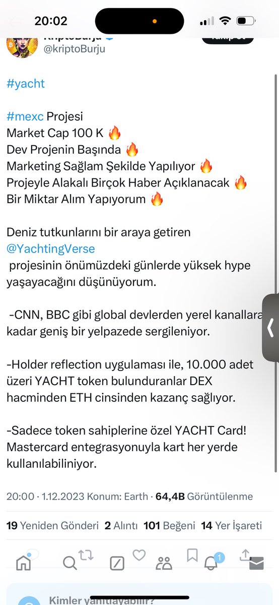 buraksercee's tweet photo. @kriptoBurju Yacht ne oldu ?  0,30$ dan 0,0$ a düştü hiç açıklamada yok . https://t.co/tKxllDhrwY
