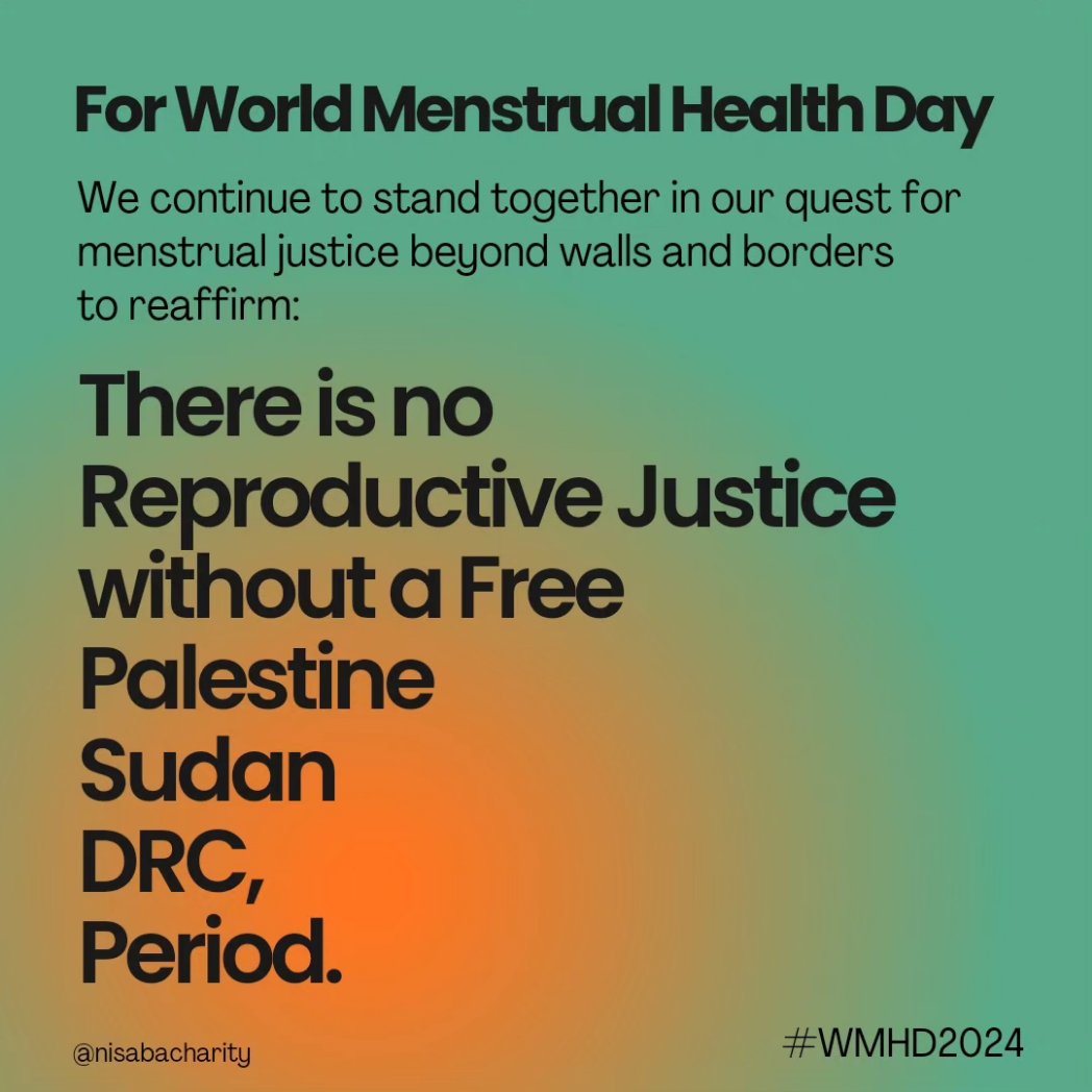 For #WorldMenstrualHealthDay we invite you to critically think of systemic & societal barriers to menstrual justice, where no one is left behind. Thank u to our partners in being a part of this statement & collective action towards menstrual equity & reproductive justice.