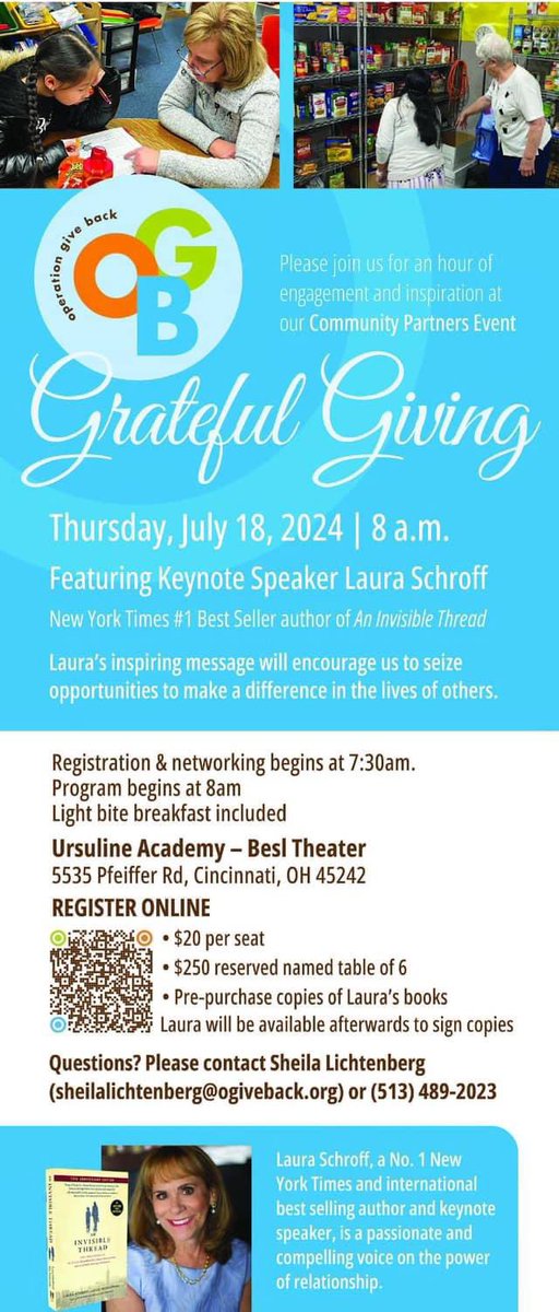 Operation Give Back is hosting a special event on Thursday, July 18th featuring New York Times bestseller, Laura Schroff, who will speak on the importance of how OGB is a shining example of helping neighbors in need!

See below to register!

interland3.donorperfect.net/weblink/WebLin…