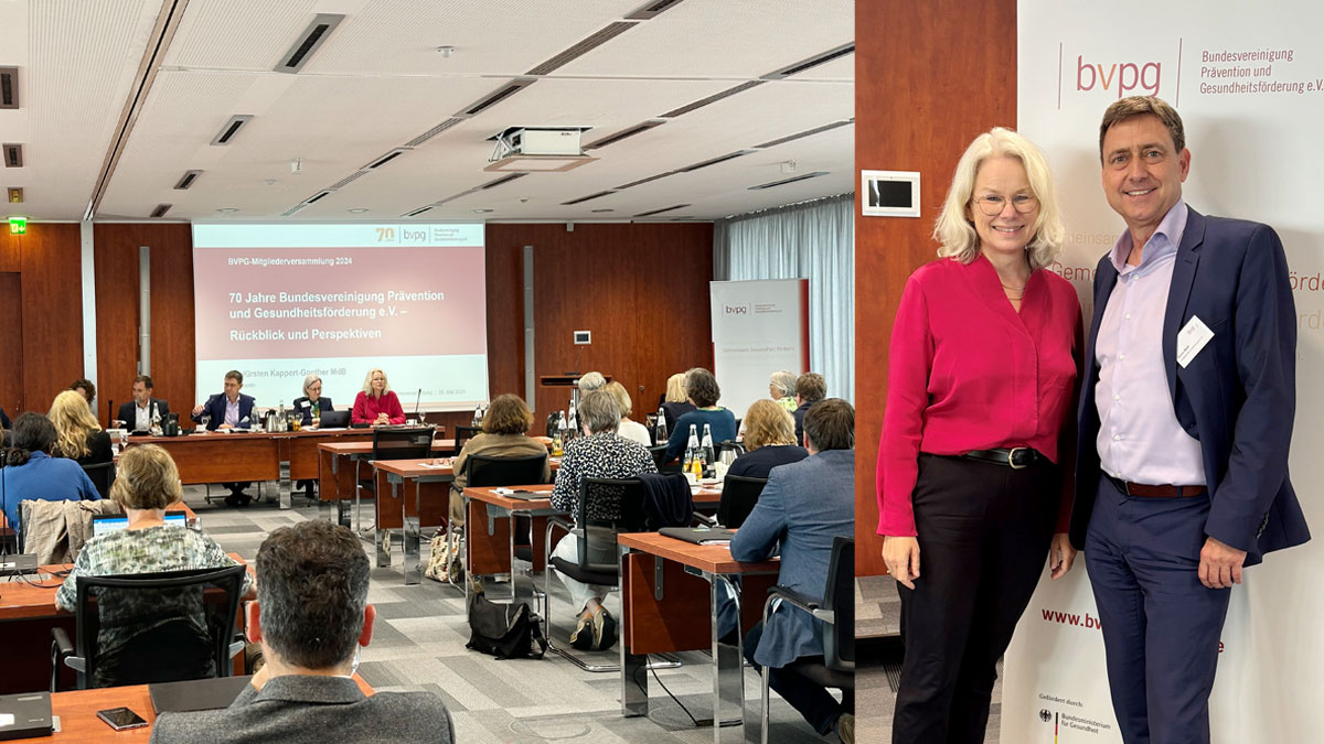 Heute @bvpraevention-Mitgliederversammlung beim vdek u.a. mit #BVPG-Präsidentin @KirstenKappert, Vizepräsident Oliver Blatt/vdek und @dittmarsabine mit einem Grußwort👋Das Bündnis macht sich seit 70 Jahren stark💪 für #Prävention und #Gesundheitsförderung: bvpraevention.de/cms/index.asp?…