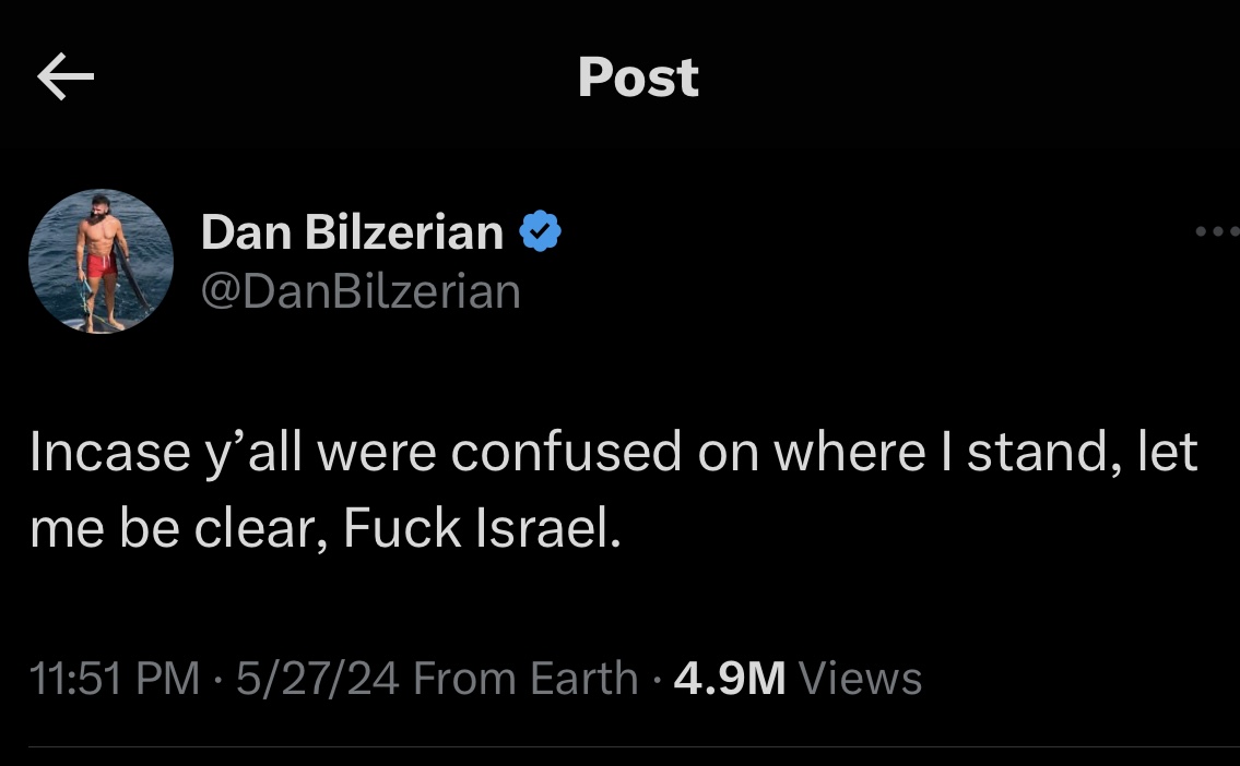 Professional poker player Dan Bilzerian reveals anti-Israel views, blasts Israel in multiple posts. Follow: @AFpost