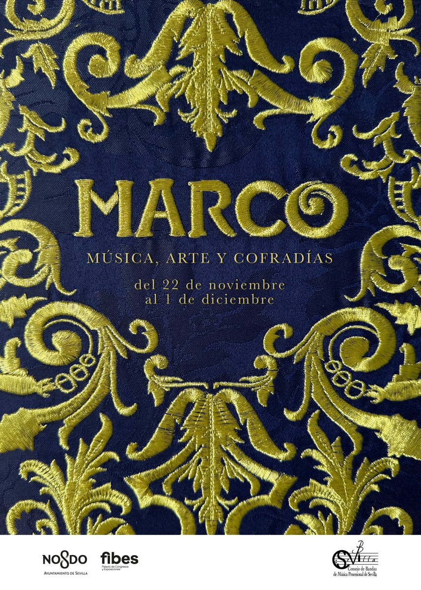 Bienvenidos al perfil oficial de MARCO - Música, Arte y Cofradías. Una muestra cofrade que desde el 22 de noviembre al 1 de diciembre convertirá a Sevilla en un punto de encuentro para los diferentes sectores relacionados con las cofradías.