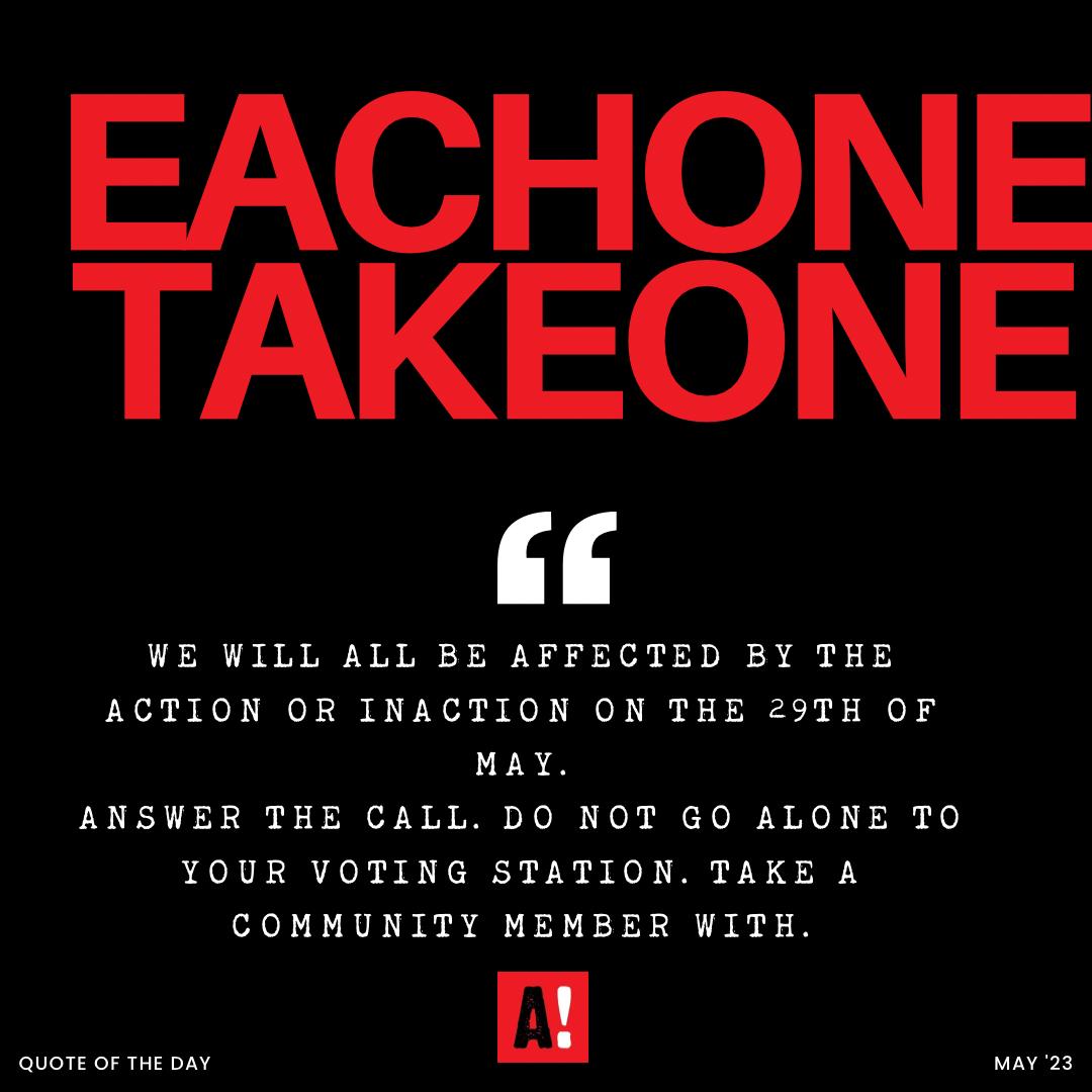 Them: Nikuphi???
US: #WeAreVoting

📢 Your vote matters, and so does your neighbor's. Take someone with you to the polls and let's create the change we want to see! #EACH1TAKE1 #wearevoting 🇿🇦