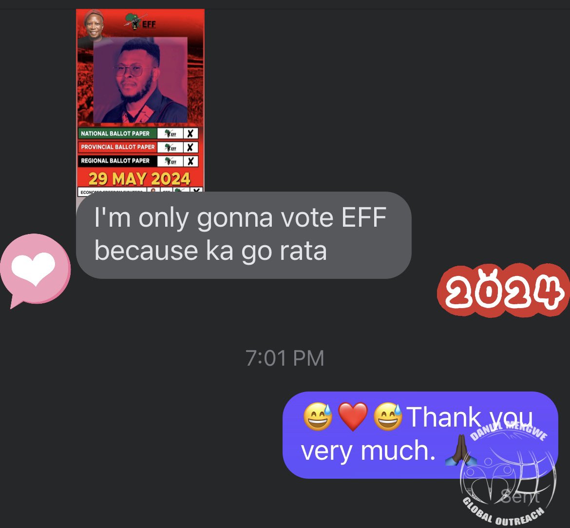 This thing of being an Award Winning International Crush 😻 is equally bringing Votes to The EFF 😅🔥❤️✊🏾#IamVotingEFF ✊🏾