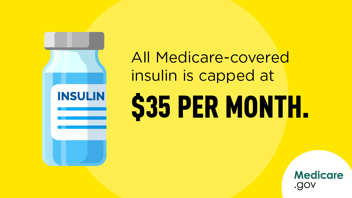 If you take Medicare-covered insulin, you can now get a month’s supply for no more than $35 – and you don’t have to don’t have to pay a deductible. Get more information about this benefit: go.medicare.gov/3RjvFx5
