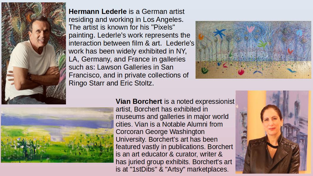 Today we introduce #artists Hermann Lederle & #expressionist #painter  Vian Borchert - See their #art in #Spring #artexhibition at: vb-contemporary.com - #artcurator #painting #la #abstractart #artgallery #kunst #nycart #artnews #decor #popart #interiordecor #wallart #laart