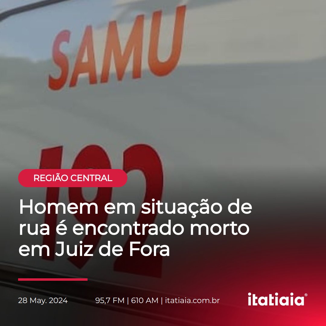 ItatiaiaJF's tweet image. 📲 radioitatiaiajf.com.br/homem-em-situa…
📷 Imagem ilustrativa

#itatiaia #itasat #pmmg #morte #situacaoderua #juizdefora #samu #centro
