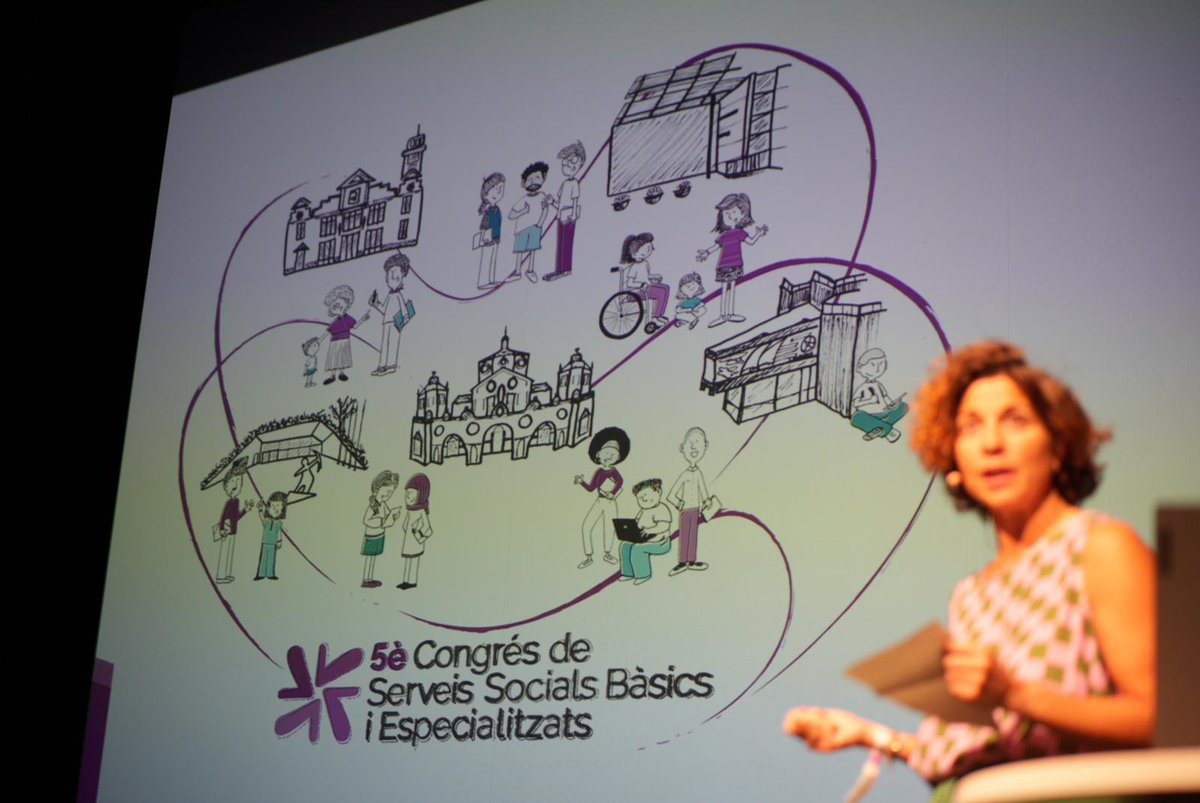CSSBE_CAT's tweet photo. @franrojas_com @EducacioUB @bcn_ajuntament @SocialDiba @dsocialscat @neusballus @JuliaPeguera @CopecPedagogs @som3cat @ceesc_cat @COPC La il·lustradora Clara Edo ha plasmat el #5CSSBE. 
"Fer un Congrés amb diferents seus ha sigut un repte, però també mostra la nostra realitat com a professionals, que treballem també en moviment" Mireia Ballart, comissionada del Congrés. https://t.co/89rHnix0Lh