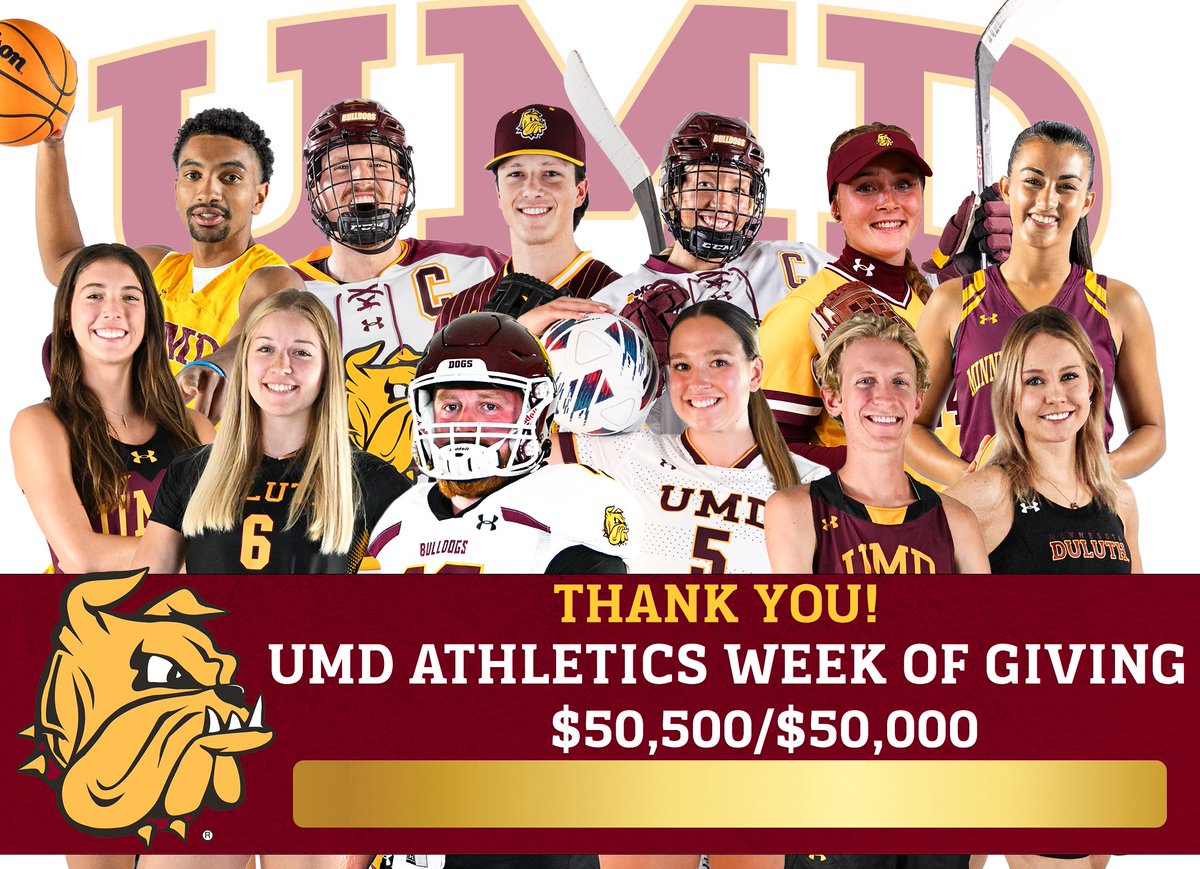 First-Ever UMD Athletics Week of Giving Raises over $50,500 Story: umdbulldogs.com/news/2024/5/28…