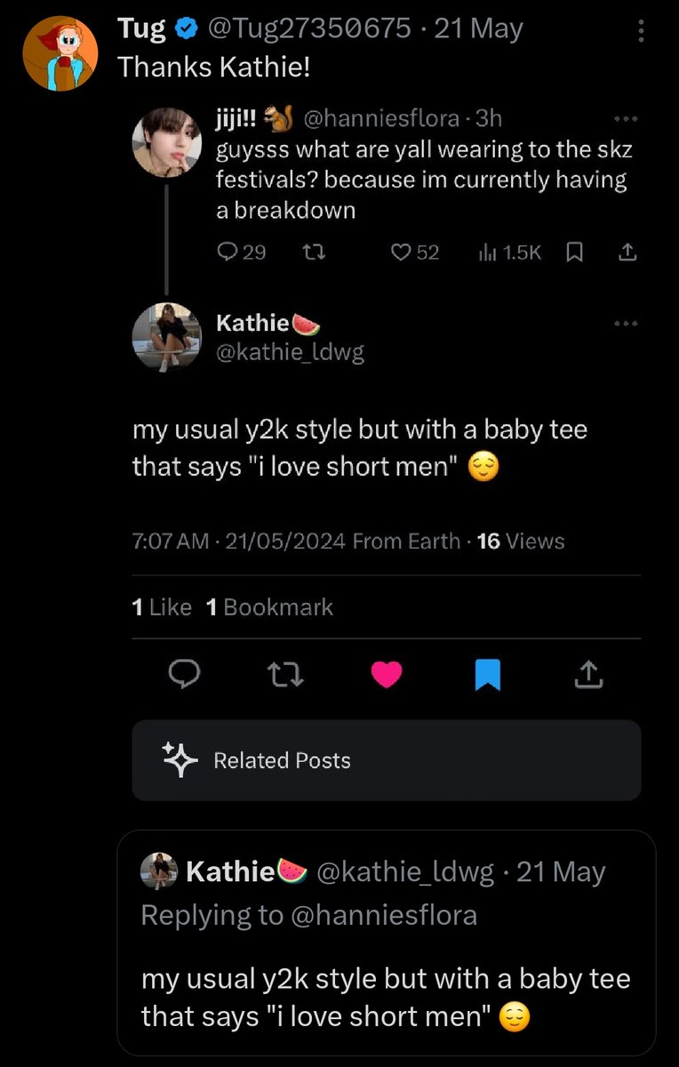 i was commenting what i'm gonna wear to the concert and both times this random guy saw and liked my tweets?? does he just search up that phrase 24/7 lmao