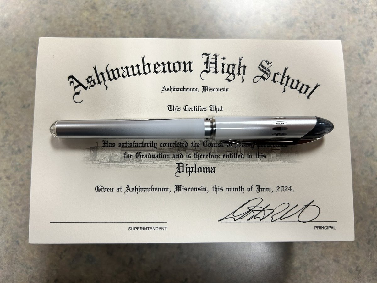One of the most exciting parts of my role as Superintendent of the Ashwaubenon School District is signing the 250 + diplomas. I look at each name when I sign them and reflect on their 4k-12 journey.  So very proud of our 2024 AHS graduating class. #WeAreASD #StrongerTogether