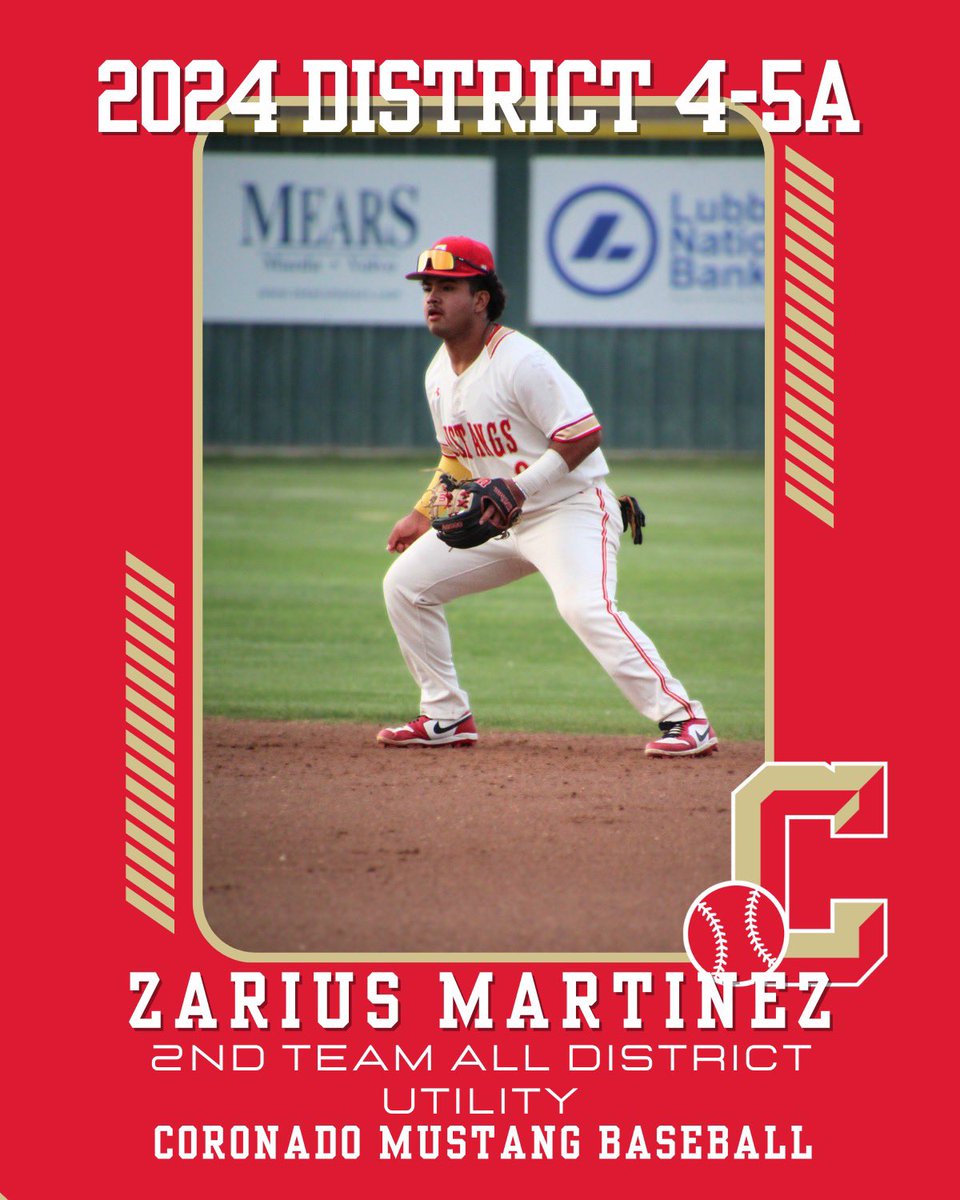 Coronado Baseball (@coronadonowu) on Twitter photo 2024 All-District 4-5A Baseball
#8 - Zarius Martinez
2nd Team - Utility
<a href="/CHSMustangsLBB/">Coronado High School</a> <a href="/Coronado_Sports/">Coronado HS Athletics</a> <a href="/zariusmartinez8/">zarius</a> 2024 All-District 4-5A Baseball
#8 - Zarius Martinez
2nd Team - Utility
<a href="/CHSMustangsLBB/">Coronado High School</a> <a href="/Coronado_Sports/">Coronado HS Athletics</a> <a href="/zariusmartinez8/">zarius</a>