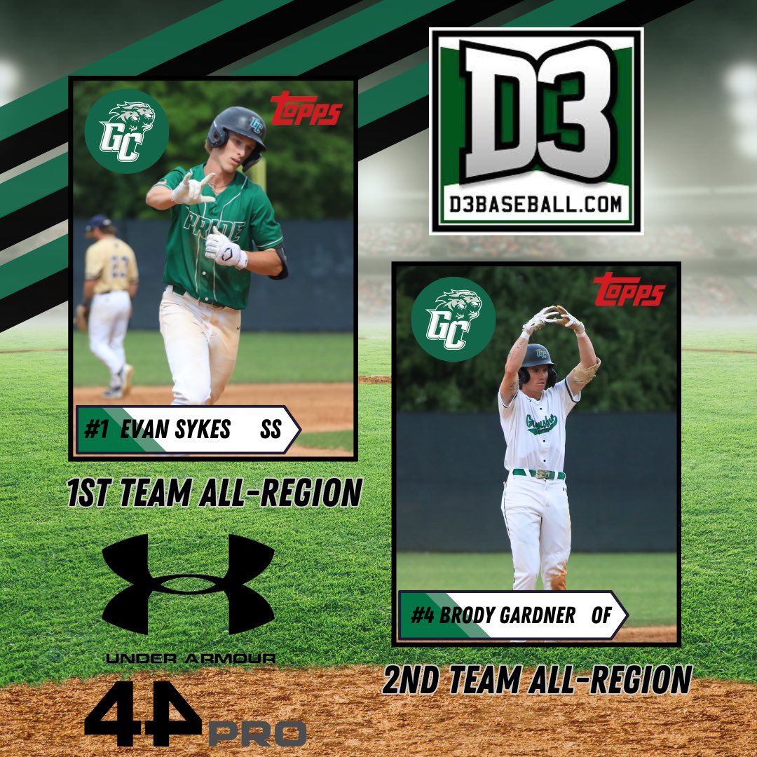 Congratulations to Evan Sykes and Brody Garner for receiving All-Region Honors for the 2024 season

EVAN SYKES - 1st Team All-Region SS
BRODY GARDNER - 2nd Team All-Region OF
#THEHUNT #ELEVATE #THESTANDARD