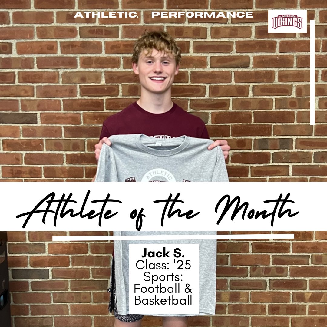 🌟Congratulations to the May Athlete of the Month, Jack S.!

Jack, thank you for the standard you set and the high bar you keep! The weight room is better when you’re in it. 👊🏽

#GrownHere
@academygridiron 
@cavarsityball 
@academyvikings 
@osuwexmed