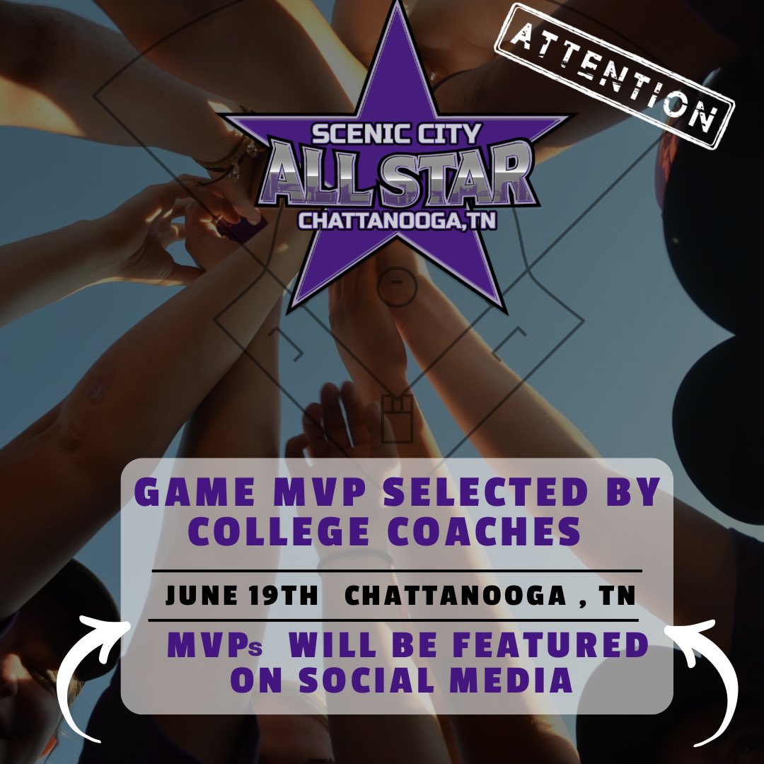 BIG NEWS!!! 🚨🚨🚨College Coaches will select one MVP from each game during the Scenic City Summer All-Star Games on June 19th. All MVPs will be featured on our social media pages! #all-stars #connectsports #MVP #collegecoaches #sceniccity