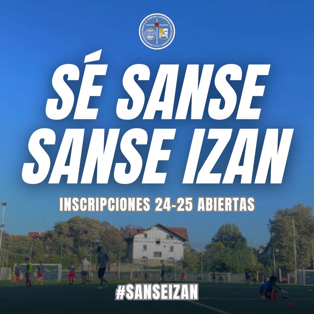💙 Únete al sentimiento. Inscripciones abiertas para la temporada que viene en nuestra web. SANSE IZAN!

🔗 cdsanse.org

#SANSEIzan #GoraSANSE