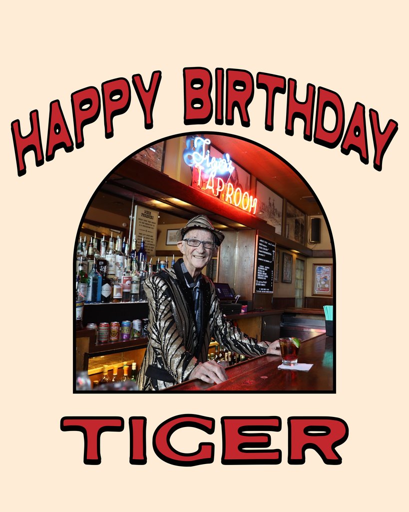 Happy 91st Birthday to Tiger!🎉

Celebrate his birthday with us this Friday, May 31st at 3pm in the Tap Room. We'll have a special treat and toast in his honor❤️🥳