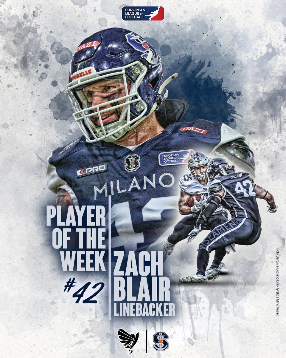 🇮🇹 La superba prestazione difensiva vale a Zach Blair il riconoscimento di “Player of the Week” Seamen per la prima giornata ⚓️ 💪 🏈

🇺🇸 Zach Blair's superb defensive performance earns him Week 1 Seamen 'Player of the Week' award  ⚓️💪🏈

#MilanoSeamen #ELF #PlayerOfTheWeek