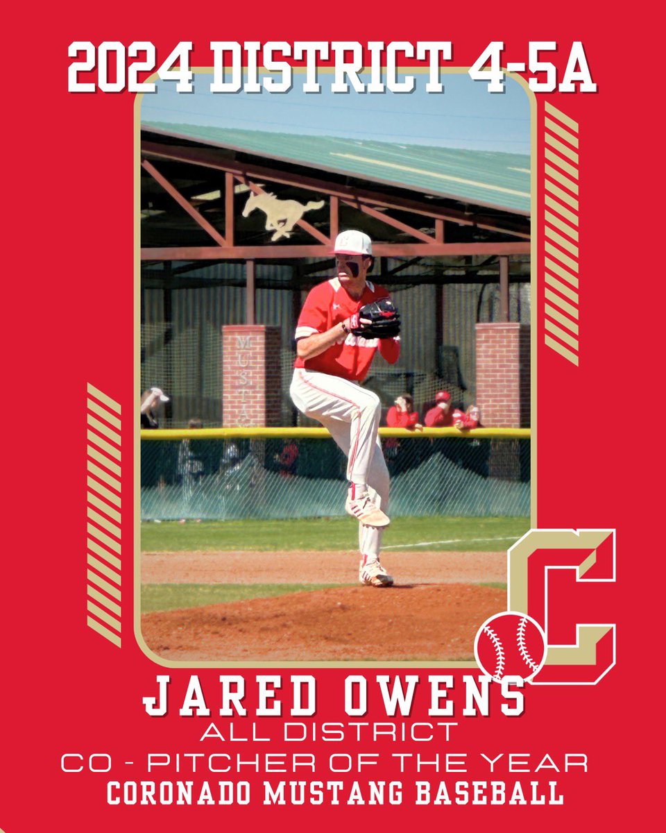 2024 All-District 4-5A Baseball

#3 - Jared Owens

Co-Pitcher of the Year

<a href="/CHSMustangsLBB/">Coronado High School</a> <a href="/Coronado_Sports/">Coronado HS Athletics</a> <a href="/jaredowens__/">jared owens</a>