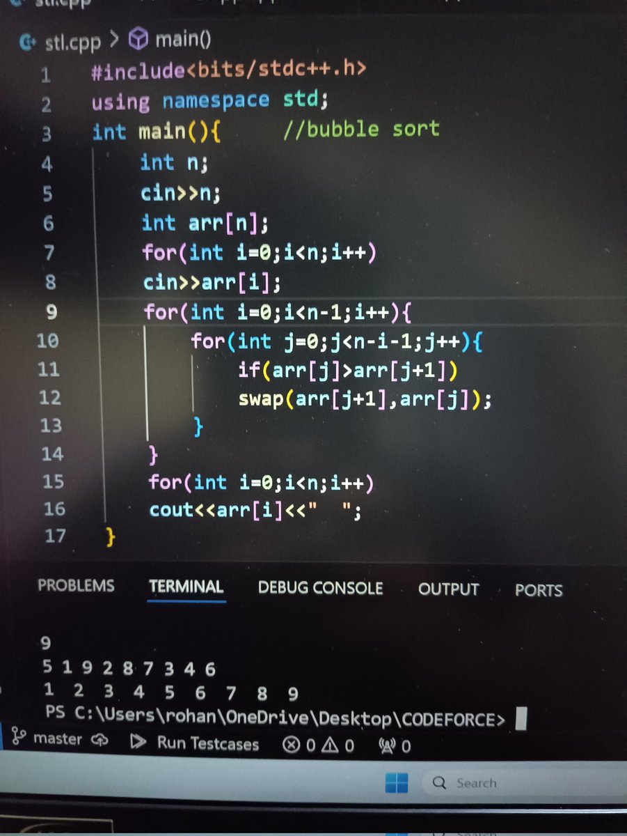 Round 2 of #100DaysOfCode
✅ Day - 120

Today I revise the concept of Selection sort, Bubble Sort and insertion sort and runs their program.

#100DayChallenge #100daysofcodechallenge #100dayschallenge #programming #programmer #CodingChallenge #codeforcode
#program #buildinpublic