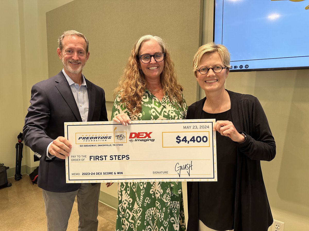 FirstStepsNash's tweet image. So grateful for the support from @deximagingand @predsfoundation for children with special needs served by First Steps. We loved cheering on the entire team, but especially @kevinlankinen, @gustav.nyquist14and @janko61_ for their stellar play on the ice!