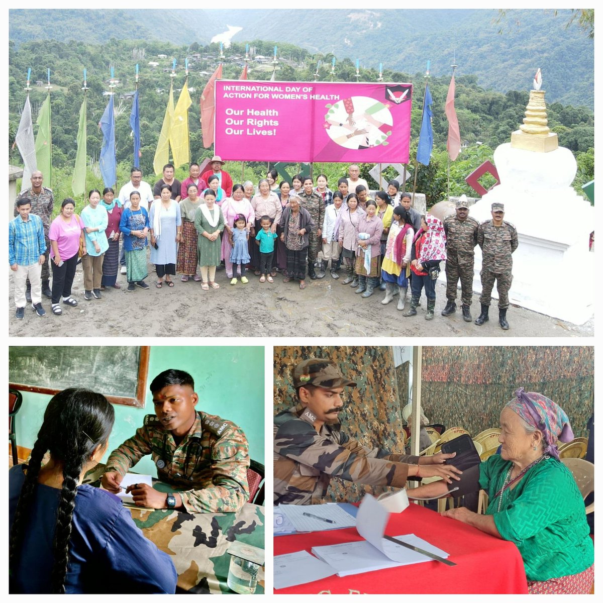 Spearcorps's tweet photo. #SpearCorps, #IndianArmy commemorated #InternationalDayofActionforWomensHealth by organizing a medical camp wherein apart from health checkup, gynecologists educated over 250 women on healthcare issues in the #VibrantVillage #Gelling, #Bona & #Norbuling in #ArunachalPradesh & at Mariani in #Assam.

@adgpi
@easterncomd
@MyGovArunachal
@mygovassam

Facebook - https://t.co/q8iyBuyhVR

Instagram - https://t.co/y3beu2witk