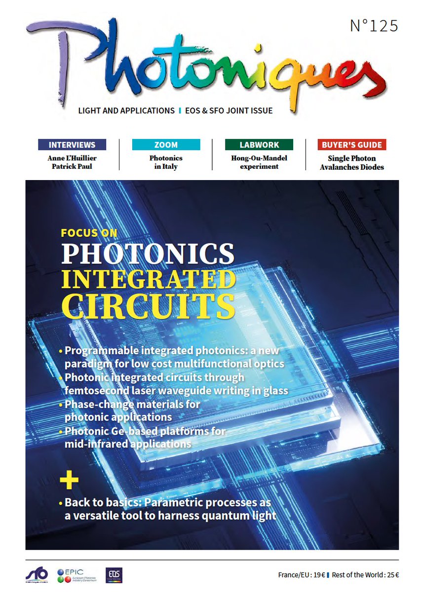 📰 Retrouvez le numéro 125 de Photoniques sur "Photoniques integrated circuits": "The advent of Photonic Integrated Circuits heralds a new era in photonics, with applications from all-optical processing to health monitoring." ➡️ bit.ly/4dUu0aF <a href="/NicolasBonod/">Nicolas Bonod</a> <a href="/sfoptique/">SFO</a>