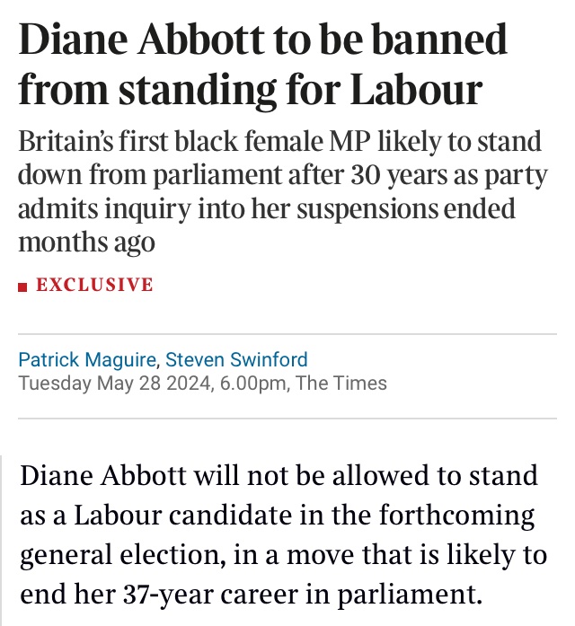 So much for Labour’s rights for workers. 
A decision pending for over a year, an investigation that finished months ago, and finally this, just before the final deadline. A party leader who proclaims his socialism while hugging Poison Elphicke close and treating Abbott like muck.