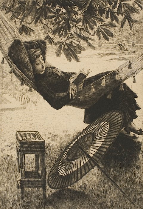 The Hammock by James Tissot, 1880.
#hammocks #reader