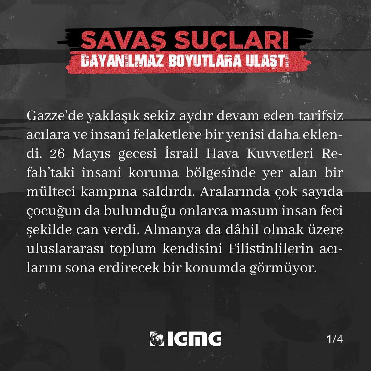 igmgorg's tweet photo. Savaş suçları dayanılmaz boyutlara ulaştı!

#Gazze #Refah #İsrail #Filistin https://t.co/dAWtDZpZry