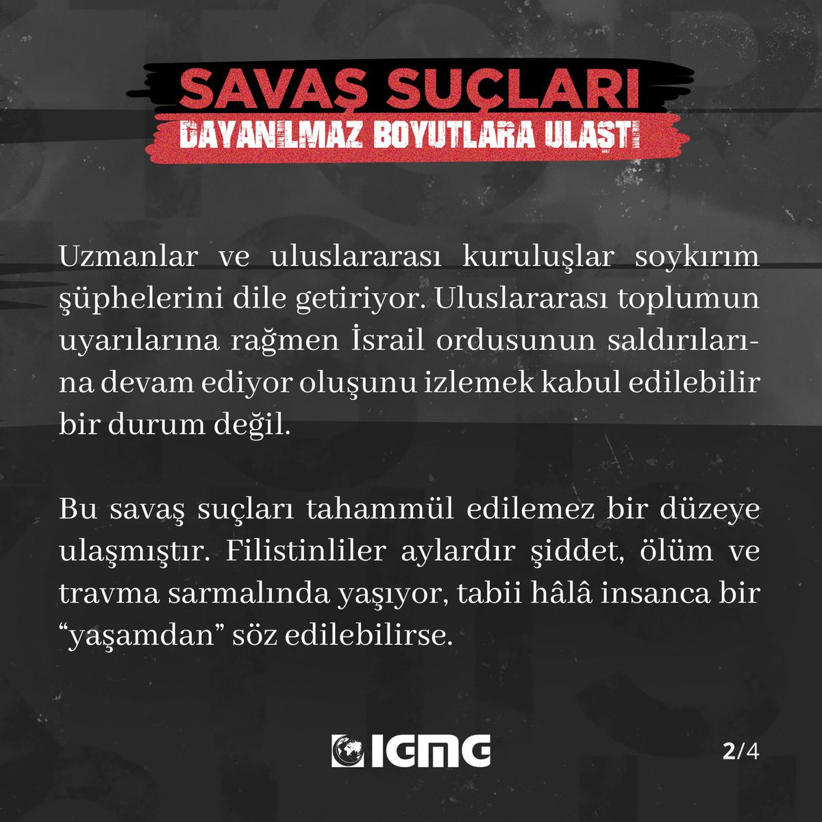 igmgorg's tweet photo. Savaş suçları dayanılmaz boyutlara ulaştı!

#Gazze #Refah #İsrail #Filistin https://t.co/dAWtDZpZry