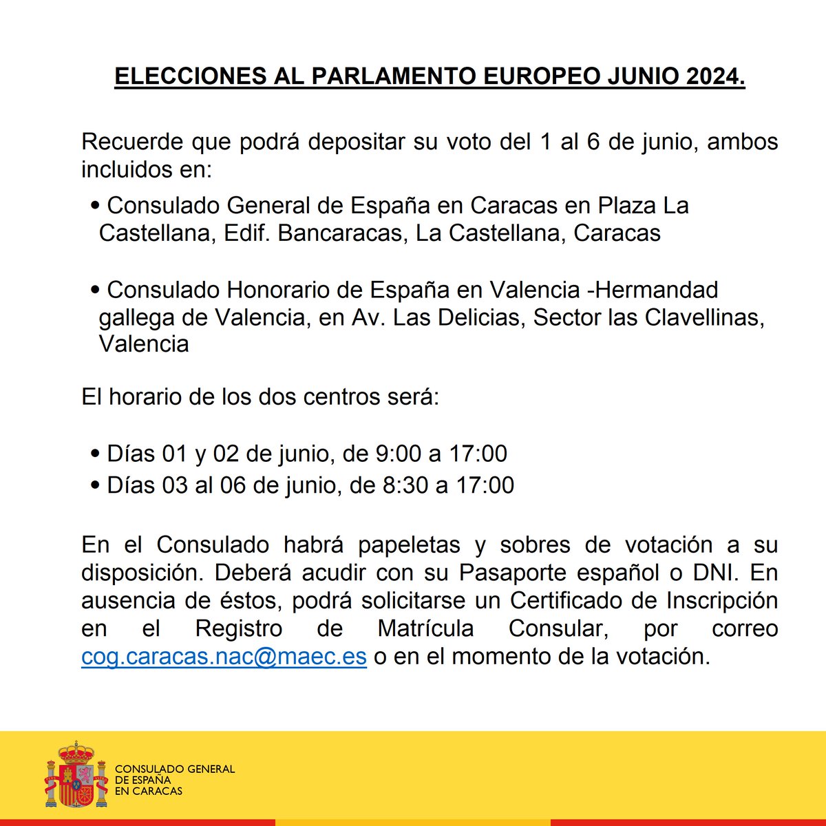 Consulado General de España en Caracas tweet media