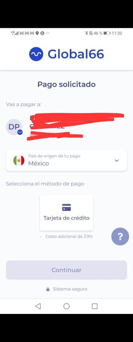 danielpe25's tweet photo. @SomosGlobal66 hola 
Estoy intentando recibir un pago desde mexico y ya no sale la opción de transferir solo aparece tarjeta de crédito 
Que debo hacer ? https://t.co/ub1XngnApJ