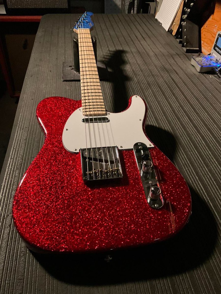 Limited Run American Republic ASAT Classic Alnico in Red Metal Flake over alder with Blue Metal Flake headstock. Built for G&L Premier Dealer Wolfe Guitars in Jupiter, Florida. #glguitars