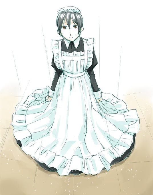 「black hair maid apron」 illustration images(Latest)