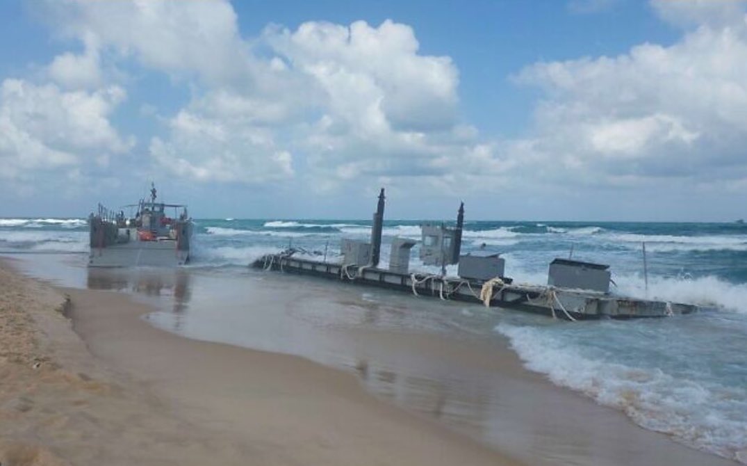 NEW: US officials just revealed that they have temporarily halted Gaza deliveries after their newly-built pier has sunk. Joe Biden took $320 million of our money to build them a floating pier… only for it to sink within days.