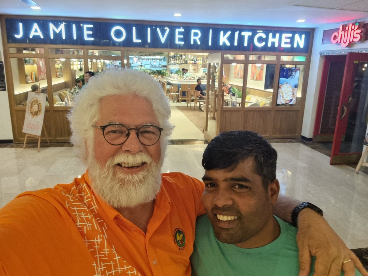 Dear @JamieOliver
Tonight I had dinner with 3 colleagues in the Ambience Mall in New Delhi. The food was great!
This man, Yashpal Singh, offered exceptional service. He was proactive, very helpful and an extremely good host.
I would like to salute him.
@AmbiMallGurgaon 
Perfect.