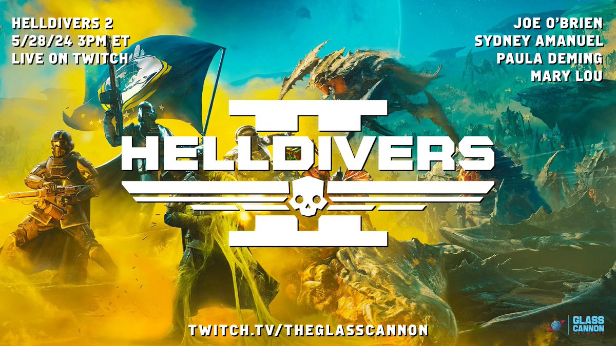 Democracy ain't gonna manage itself! Joe is getting the band back together for some Helldivers 2! They go LIVE at 3PM ET TODAY on Twitch. twitch.tv/theglasscannon